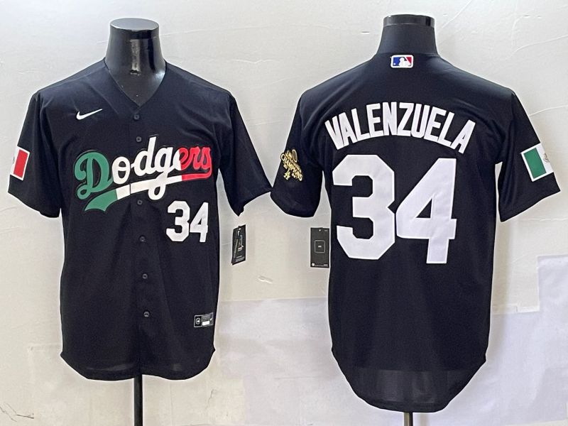 Men Los Angeles Dodgers #34 Valenzuela Black Mexico Game Nike 2025 MLB Jersey style 3->los angeles dodgers->MLB Jersey